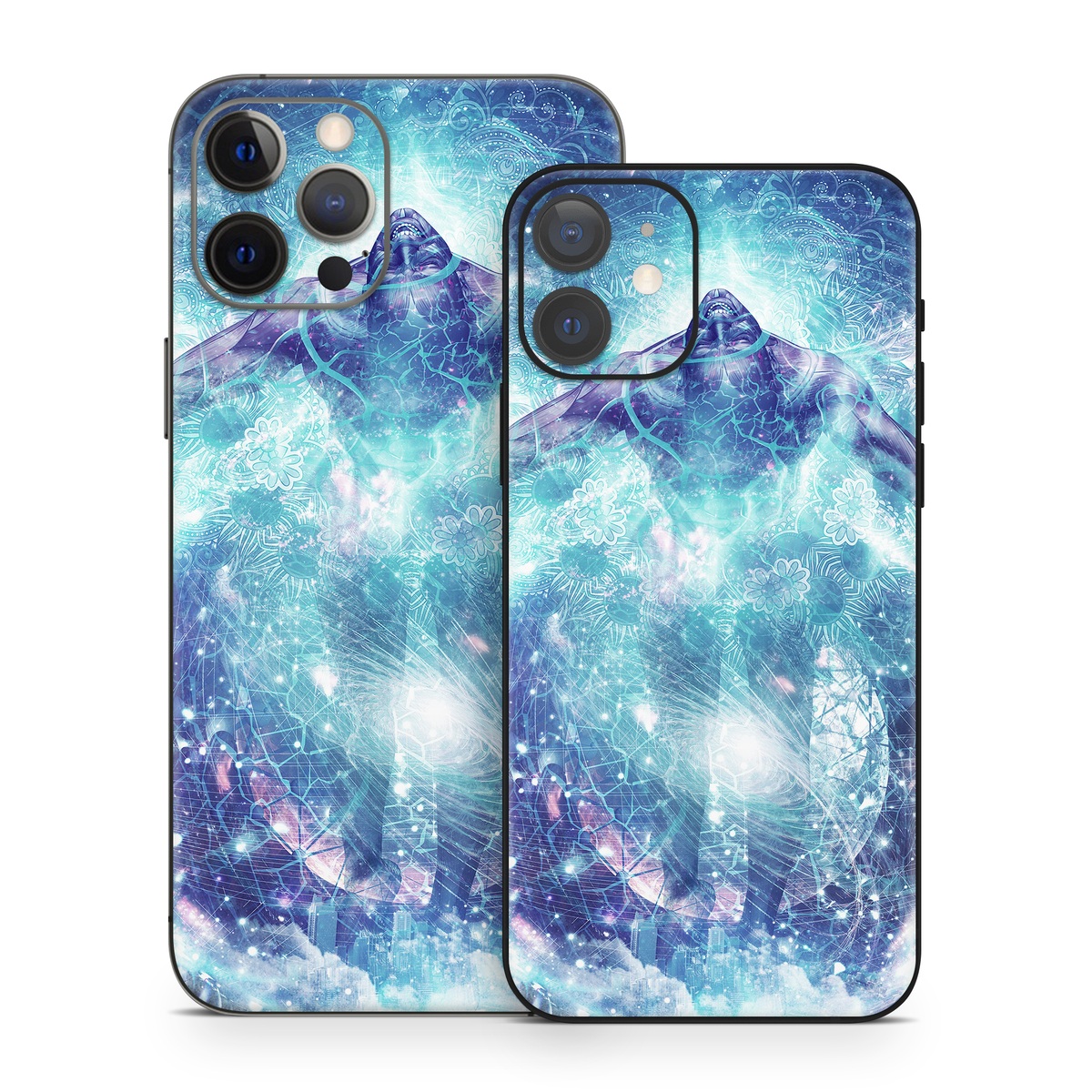 iPhone 12 Series Skin design of Outer space, Astronomical object, Universe, Space, Sky, Atmosphere, Fractal art, Nebula, Science, Star, with blue, black, red, yellow, white colors
