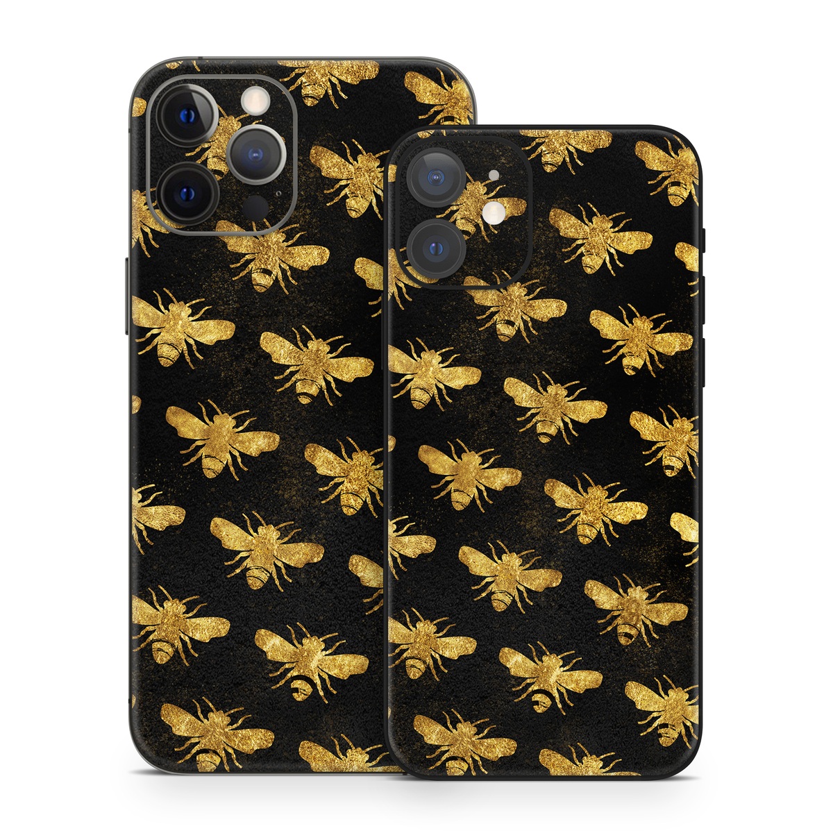 iPhone 12 Series Skin design of Pattern, Yellow, Flower, Design, Plant, Wildflower, Textile, Metal, with black, yellow colors