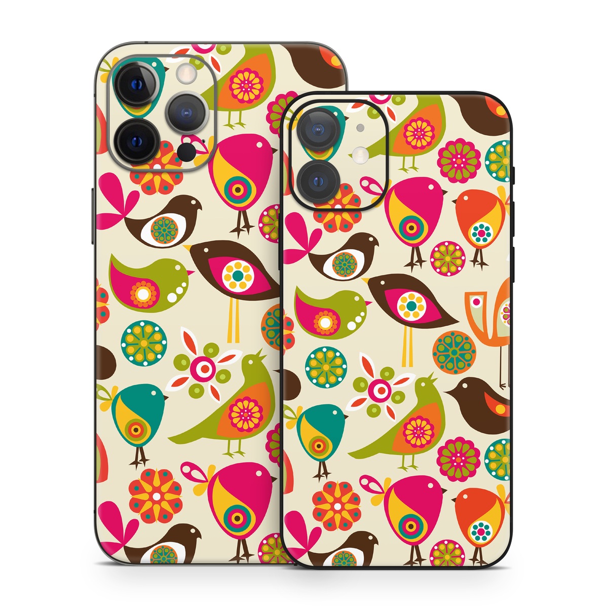 iPhone 12 Series Skin design of Pattern, Visual arts, Wrapping paper, Design, Clip art, Textile, Motif, Sticker, Graphics, with yellow, pink, orange, green, brown, blue colors