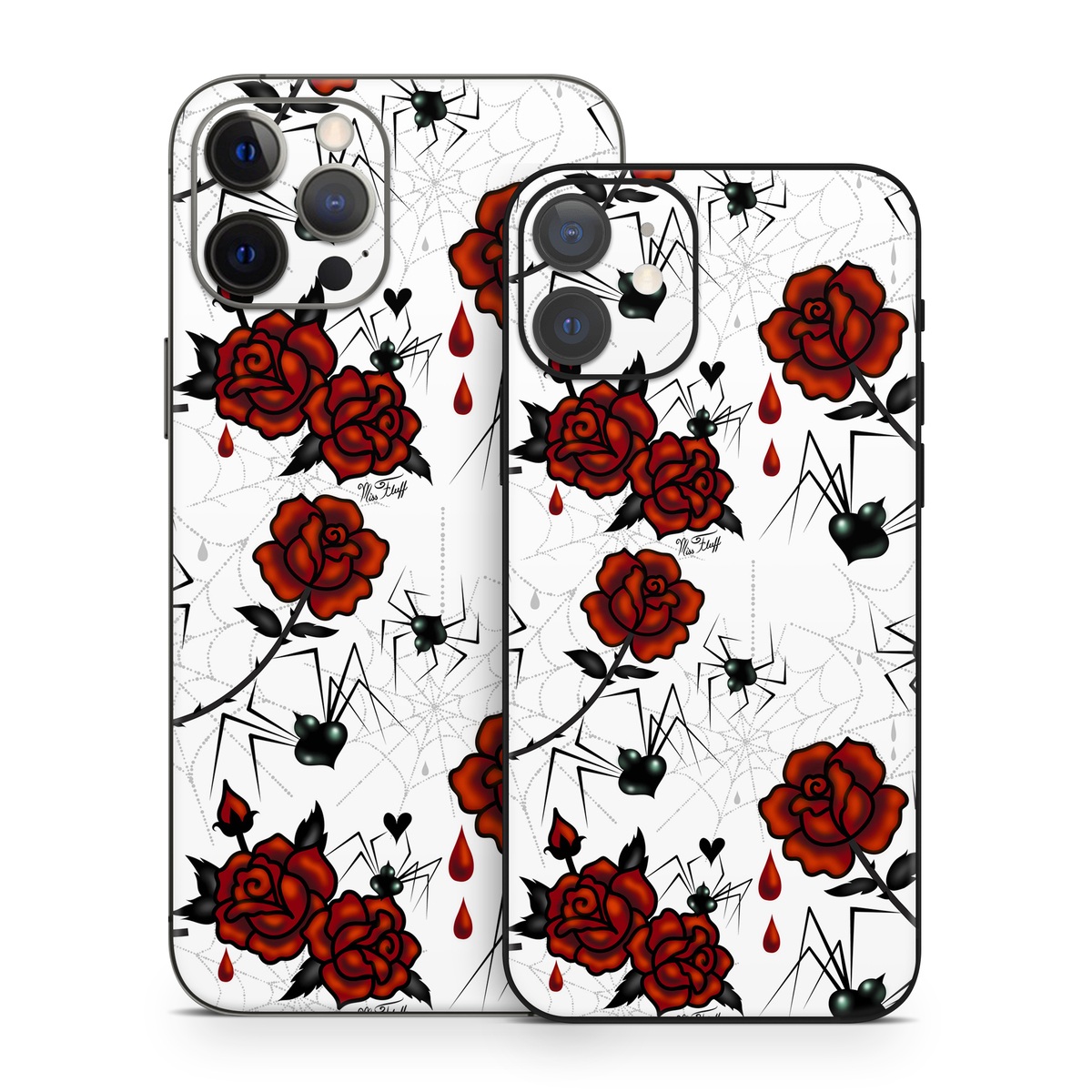 iPhone 12 Series Skin design of Red, Pattern, Flower, Plant, Design, Floral design, Petal, Coquelicot, Wildflower, Rose, with black, white, red colors