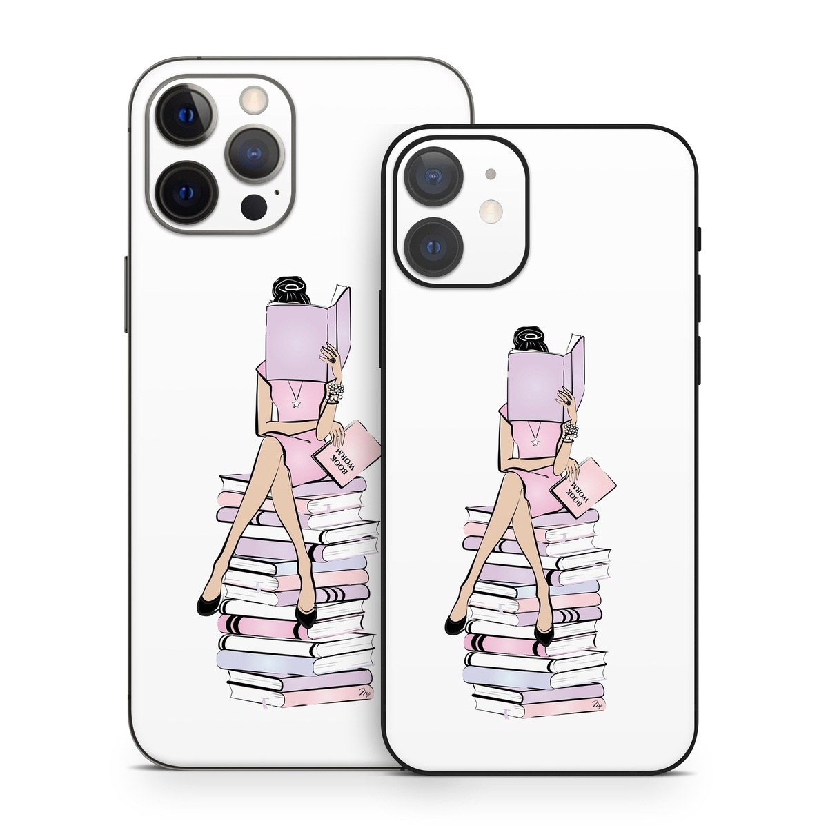 iPhone 12 Series Skin design of Gesture, Art, Cartoon, Font, Drawing, Illustration, Painting, Fictional character, Animation, Diagram, with black, white, pink, purple, blue, yellow, brown colors