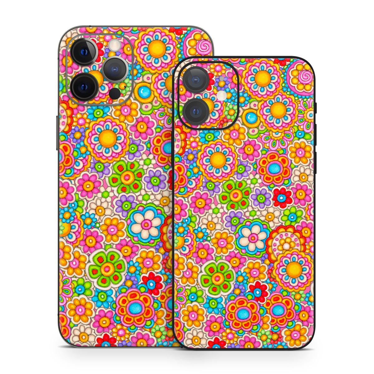 iPhone 12 Series Skin design of Pattern, Design, Textile, Visual arts, with pink, red, orange, yellow, green, blue, purple colors