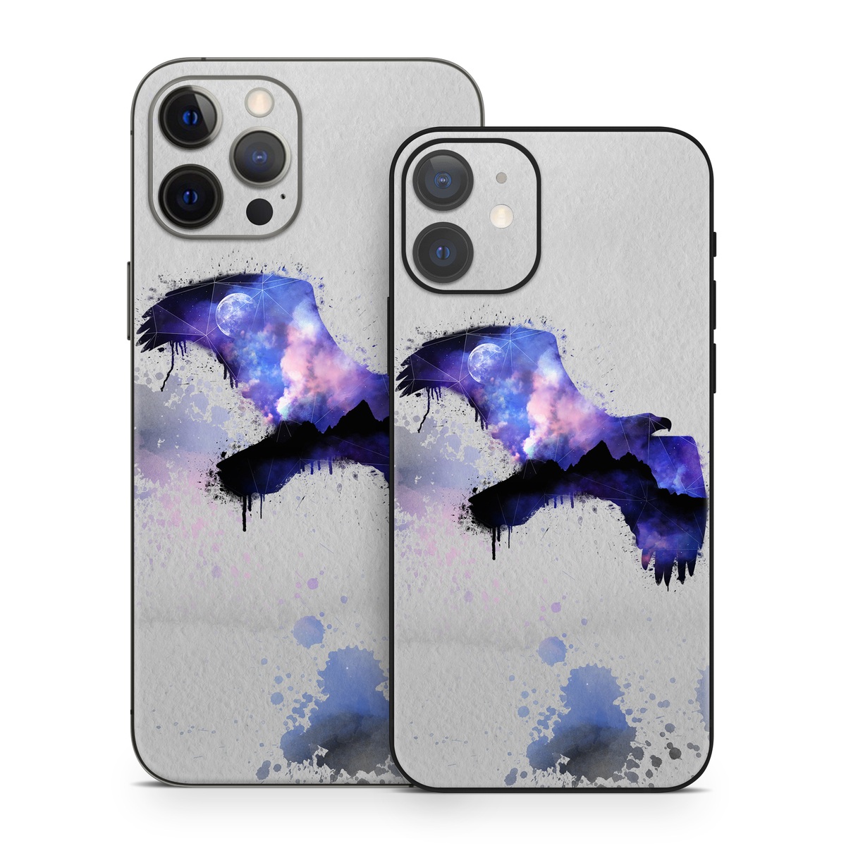 iPhone 12 Series Skin design of Blue, Watercolor paint, Purple, Water, Graphic design, Illustration, Art, Ink, Painting, Electric blue, with gray, white, blue, black, purple colors