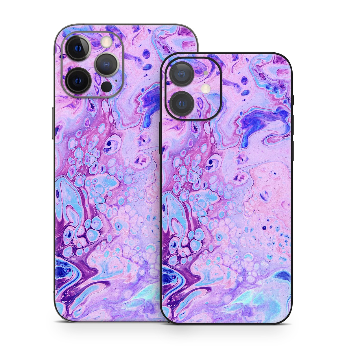 iPhone 12 Series Skin design of Purple, Violet, Lilac, Art, Pattern, Modern art, Painting, Visual arts, Acrylic paint, Magenta, with pink, purple, blue colors