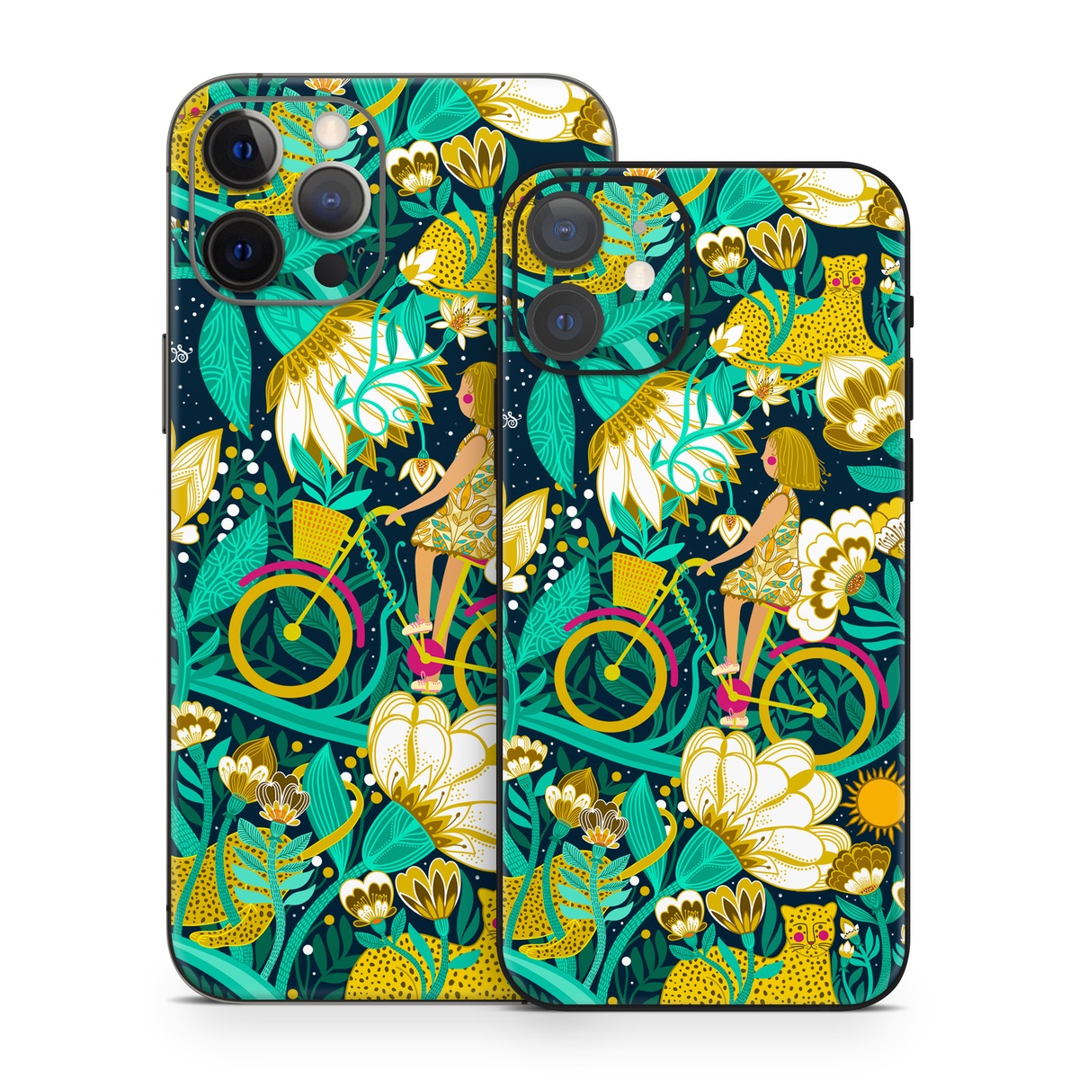 iPhone 12 Series Skin design of Green, Rectangle, Plant, Aqua, Pattern, Electric blue, Art, Motif, Design, Visual arts, with green, black, blue, yellow, pink, white, red, brown colors