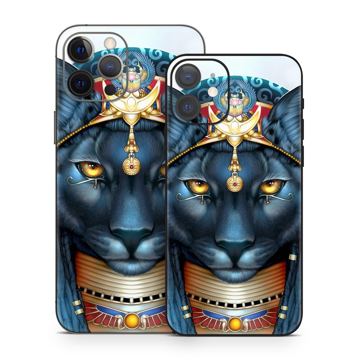 iPhone 12 Series Skin design of Jaw, Font, Whiskers, Toy, Snout, Personal protective equipment, Fictional character, Electric blue, Graphics, Mask, with black, white, red, blue, yellow, orange colors