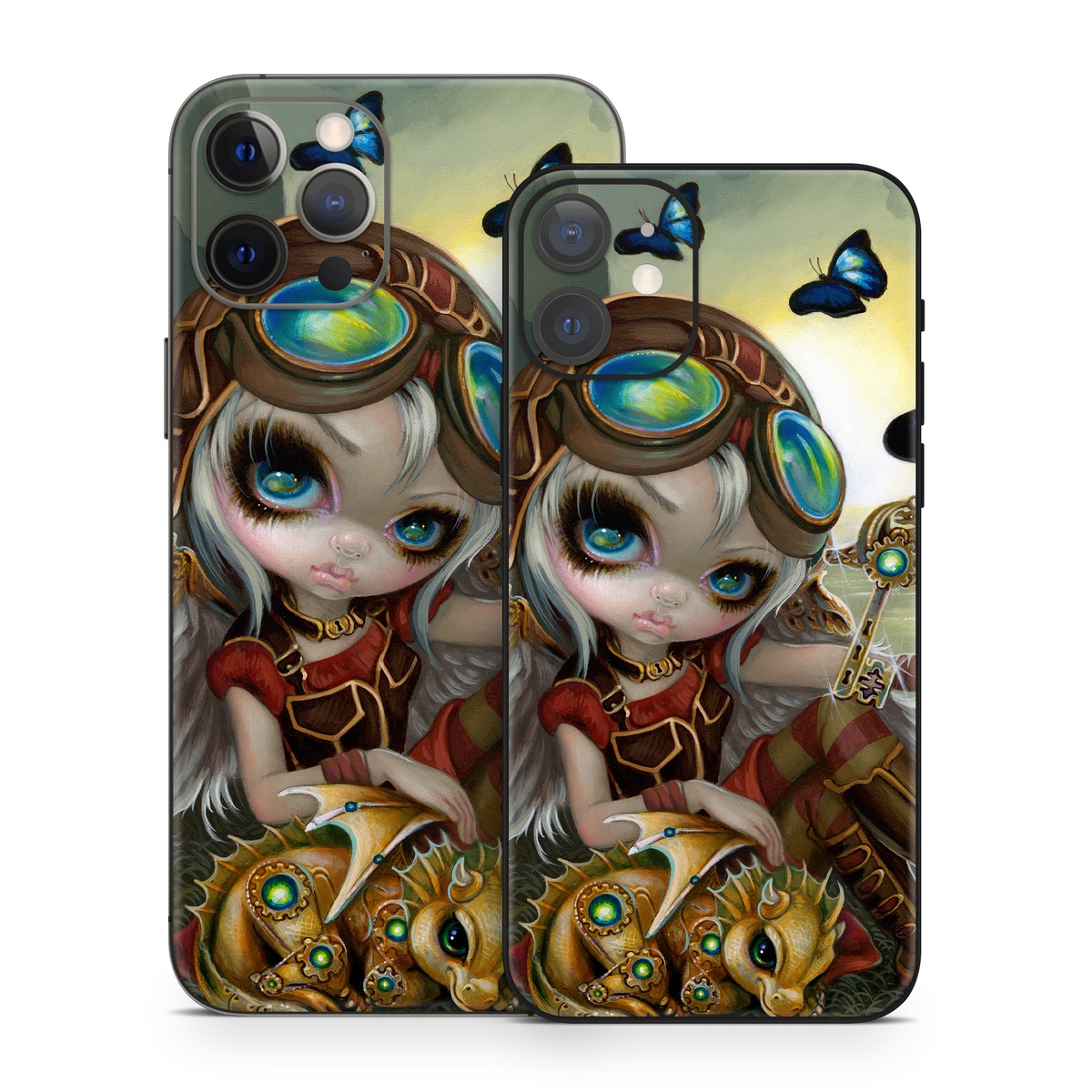 iPhone 12 Series Skin design of Cg artwork, Illustration, Fictional character, Art, Mythology, Games, Massively multiplayer online role-playing game, with black, green, red, yellow, brown, blue colors