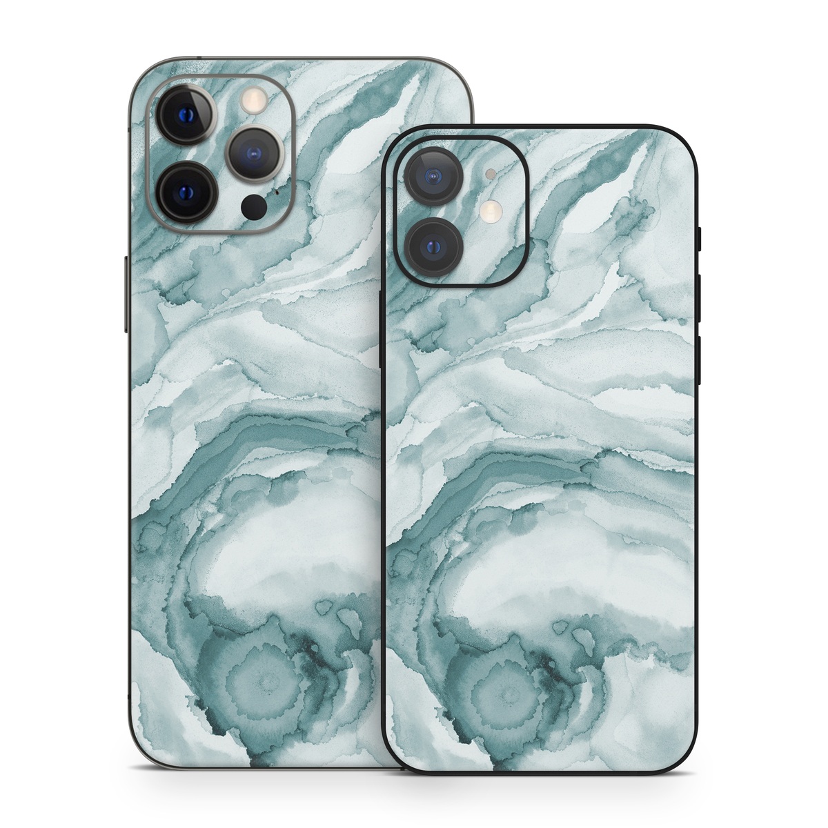 iPhone 12 Series Skin design of Liquid, Fluid, Snow, Polar ice cap, Ice cap, Aqua, Melting, Glacial landform, Arctic ocean, Pattern, with blue, gray, white colors