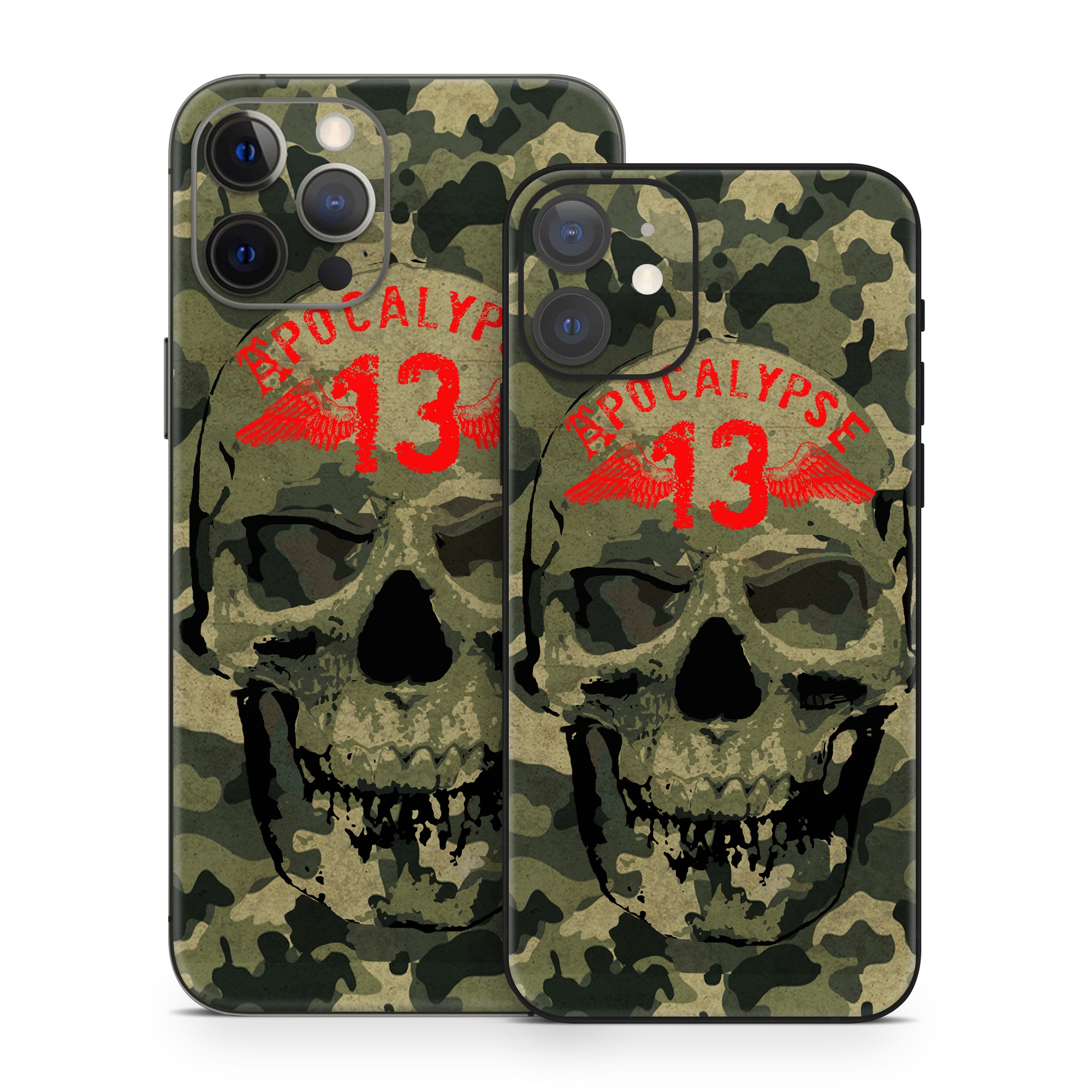 iPhone 12 Series Skin design of Bone, Jaw, Art, Font, Skull, Snout, Visual arts, Pattern, Graphics, Graphic design, with black, green, red colors