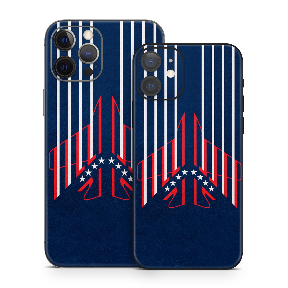 iPhone 12 Series Skin design of Sleeve, Font, Motor vehicle, T-shirt, Emblem, Poster, Electric blue, Symmetry, Symbol, Pattern, with blue, red, white colors