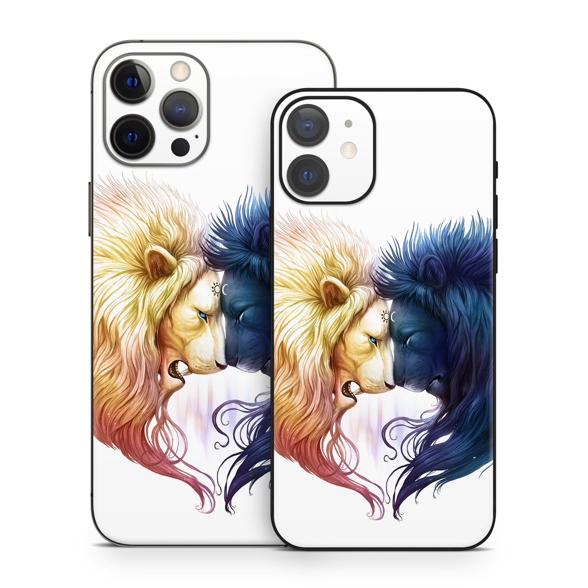 iPhone 12 Series Skin design of Vertebrate, Eyelash, Mammal, Ear, Gesture, Cartoon, Art, Painting, Happy, Paint, with white, black, blue, orange, yellow, red, purple colors