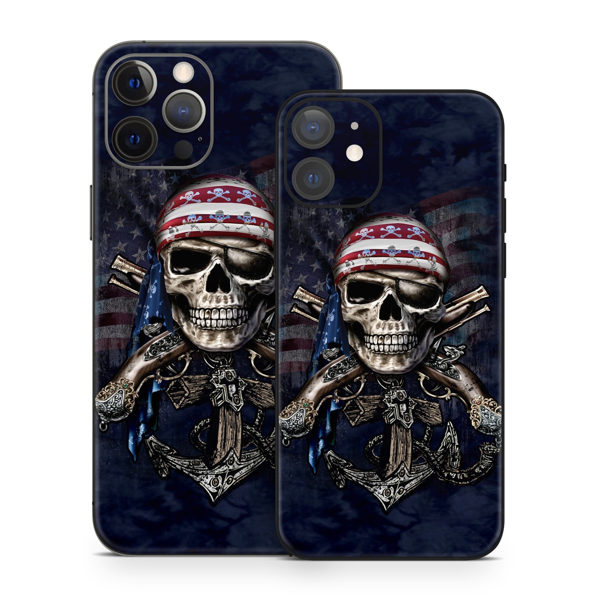 iPhone 12 Series Skin design of Skull, Bone, Skeleton, Illustration, Outerwear, T-shirt, Flag, Art, with black, gray, red colors
