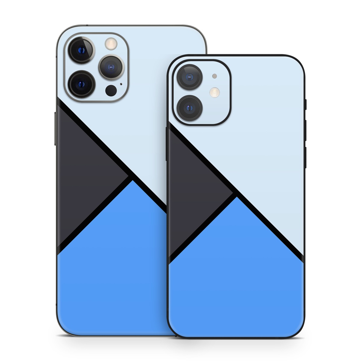 iPhone 12 Series Skin design of Blue, Line, Cobalt blue, Triangle, Azure, Electric blue, Parallel, Symmetry, Font, with blue, gray, black colors
