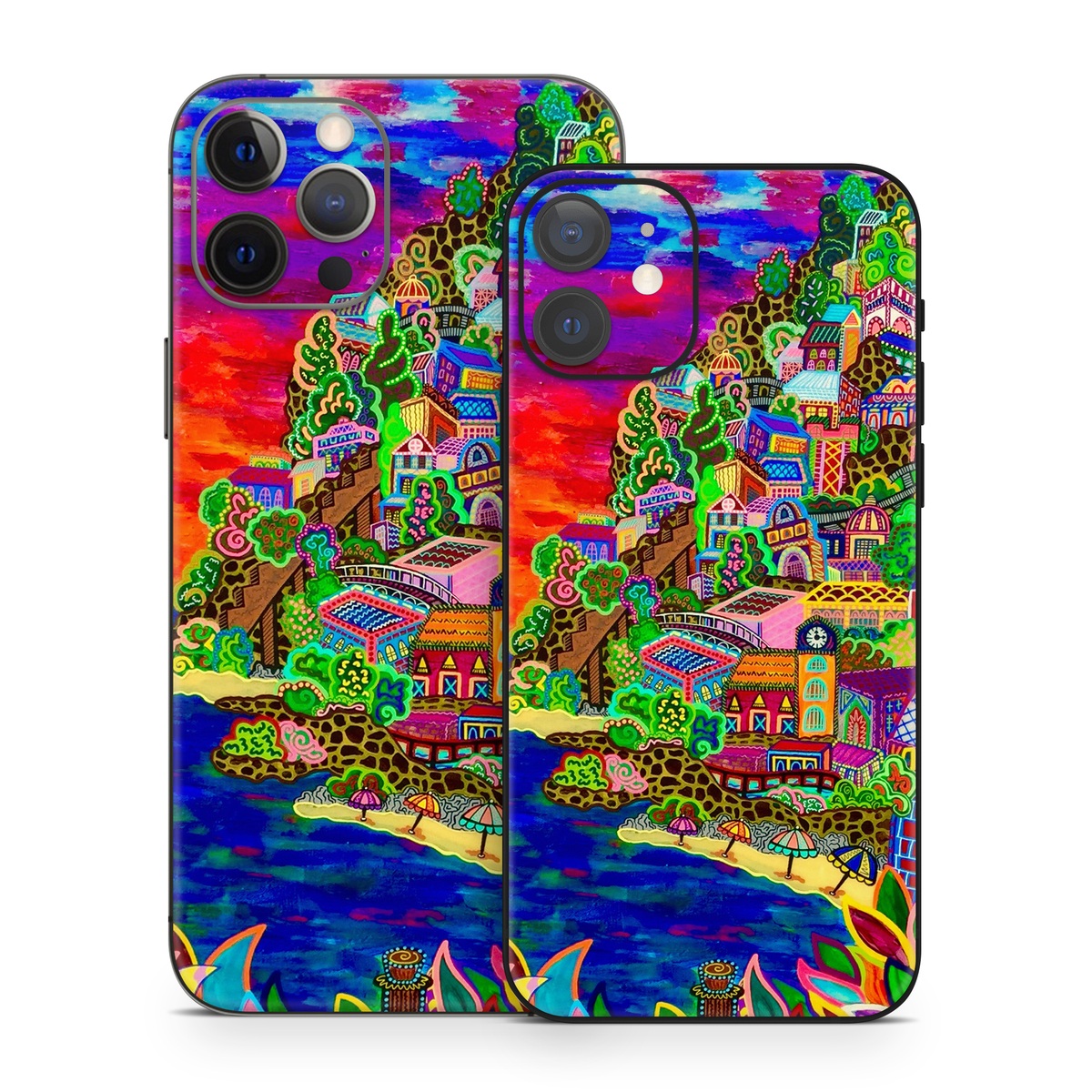 iPhone 12 Series Skin design of Art, Modern art, Visual arts, Painting, with red, blue, yellow, purple, white, green, orange colors