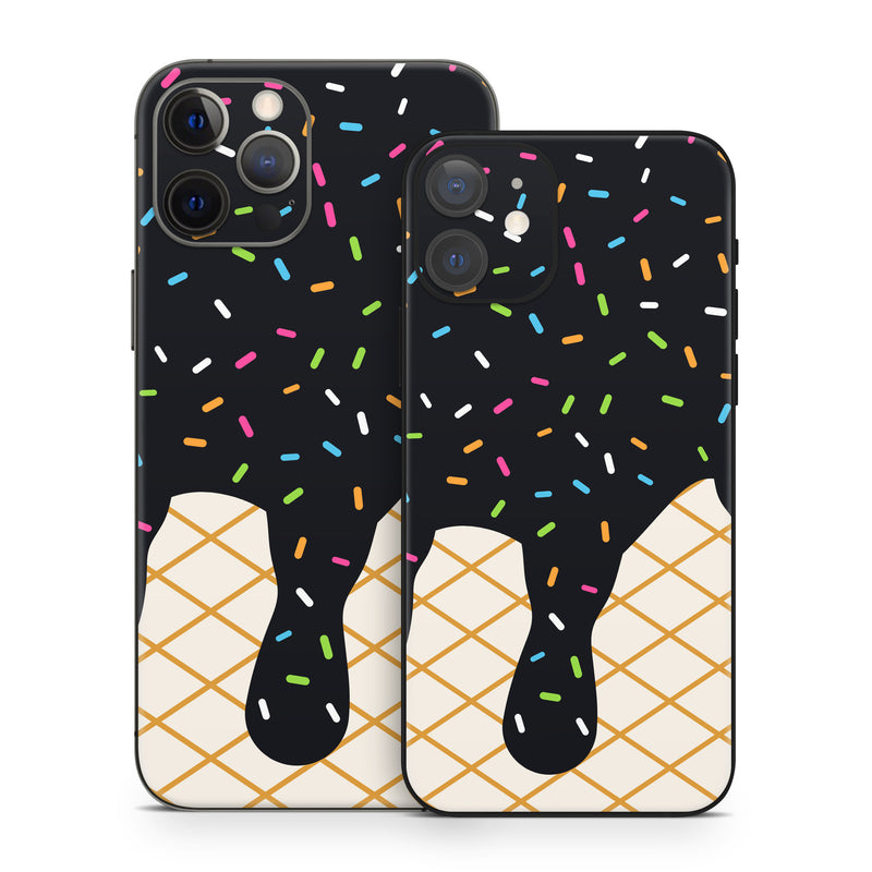 iPhone 12 Series Skin design of Orange, Graphics, Polka dot, with white, brown, yellow, black, green, pink, orange, blue colors
