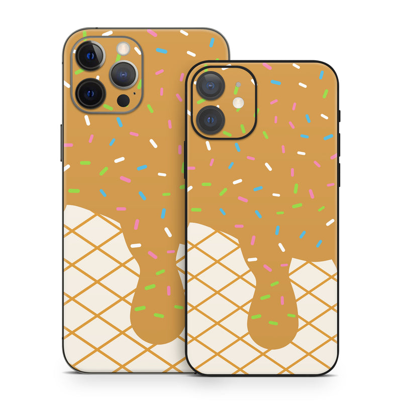 iPhone 12 Series Skin design, with white, brown, yellow, green, orange, pink, blue colors