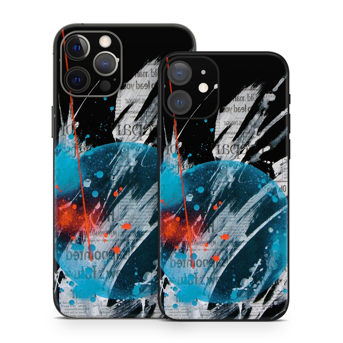 iPhone 12 Series Skin design of Graphic design, Illustration, Graphics, Design, Art, Space, World, with black, gray, blue, red colors