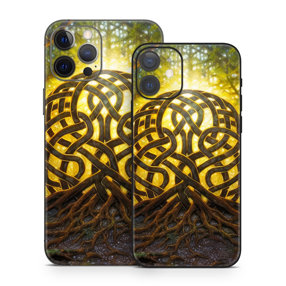iPhone 12 Series Skin design of Art, Pattern, Circle, Symmetry, Tints and shades, Visual arts, Design, Electric blue, Graphics, Font, with green, brown, black, gray, yellow, orange, white colors