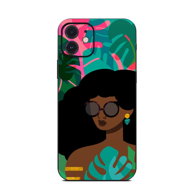 iPhone 12 Series Skin design of Illustration, Afro, Art, Eyewear, Glasses, Graphic design, Visual arts, Graphics, Fictional character, with brown, black, green, pink, blue, yellow colors
