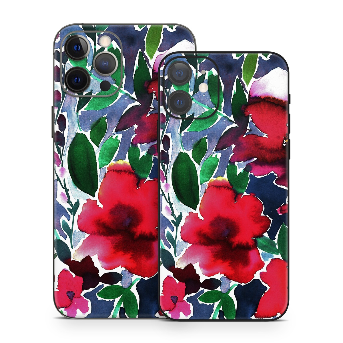 iPhone 12 Series Skin design of Flower, Petal, Red, Plant, Pattern, Pink, Purple, Flowering plant, Botany, Design, with red, green, pink, blue colors