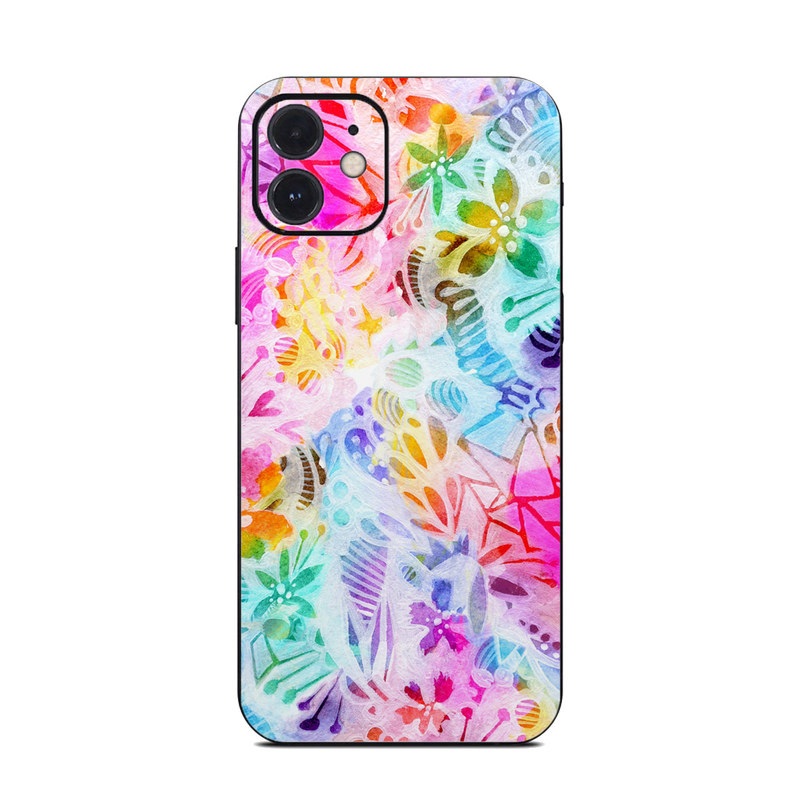 iPhone 12 Series Skin design of Pattern, Design, Textile, Art, with gray, pink, purple, blue colors