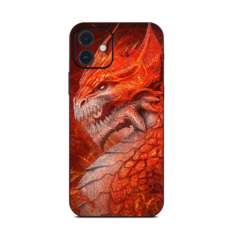iPhone 12 Series Skin design of Fictional character, Cg artwork, Illustration, Art, Demon, Geological phenomenon, Mythical creature, Dragon, Cryptid, with red, orange, yellow colors