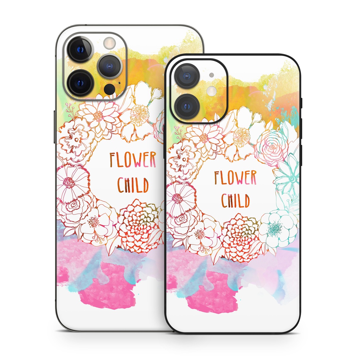 iPhone 12 Series Skin design of Heart, Illustration, Clip art, with yellow, orange, pink, blue, red colors