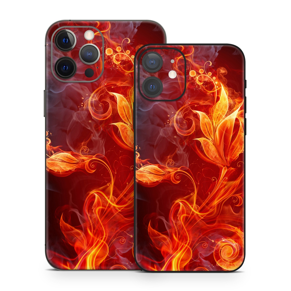 iPhone 12 Series Skin design of Flame, Fire, Heat, Red, Orange, Fractal art, Graphic design, Geological phenomenon, Design, Organism, with black, red, orange colors