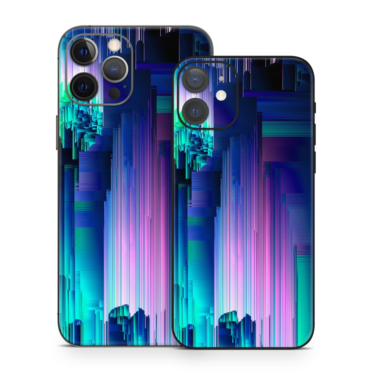 iPhone 12 Series Skin design of Blue, Green, Light, Colorfulness, with blue, purple, pink, white colors