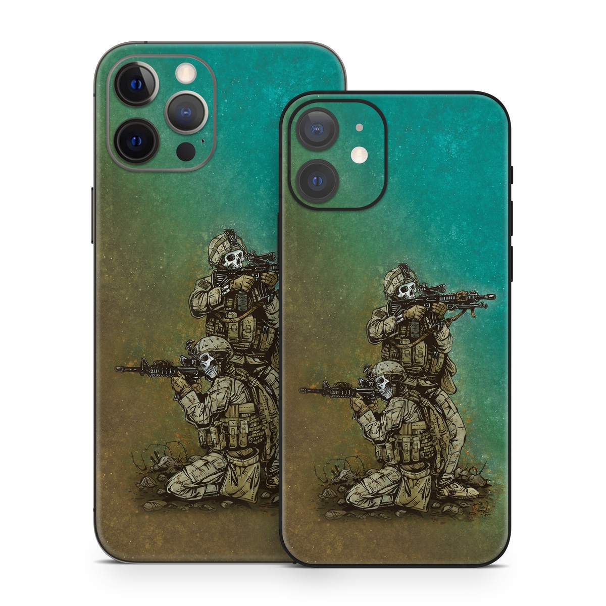 iPhone 12 Series Skin design of Art, Sculpture, Landscape, Illustration, Visual arts, Wood, Drawing, Fictional character, Soil, Circle, with blue, green, white, gray, brown colors