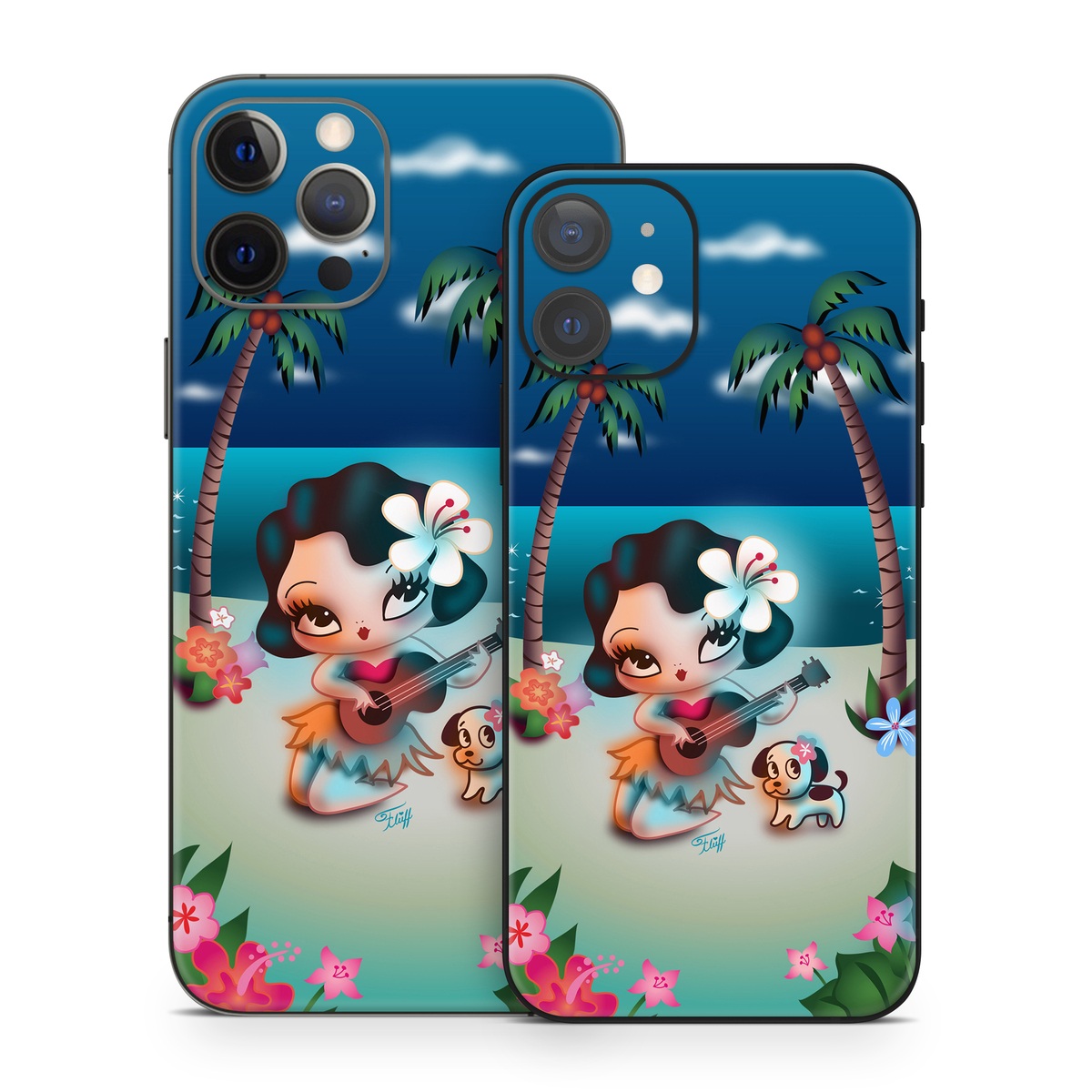 iPhone 12 Series Skin design of Cartoon, Animated cartoon, Illustration, Animation, Fictional character, Plant, Art, Clip art, with blue, white, brown, pink, green, yellow, red colors