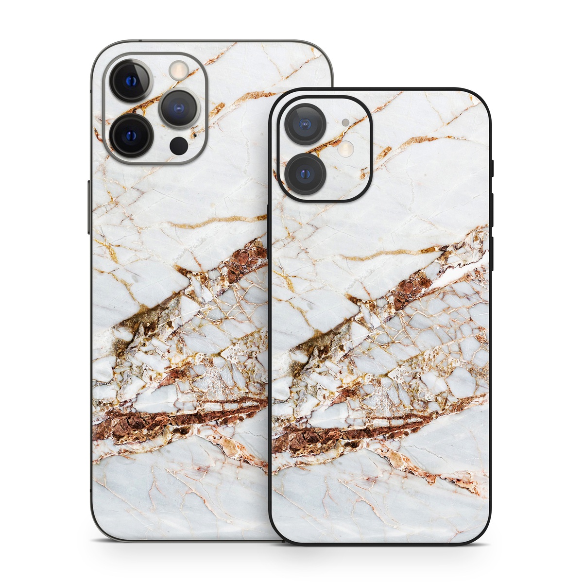 iPhone 12 Series Skin design of White, Branch, Twig, Beige, Marble, Plant, Tile, with white, gray, yellow colors