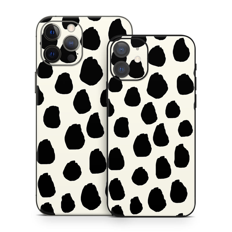 iPhone 12 Series Skin design of White, Black and white, with black, white colors
