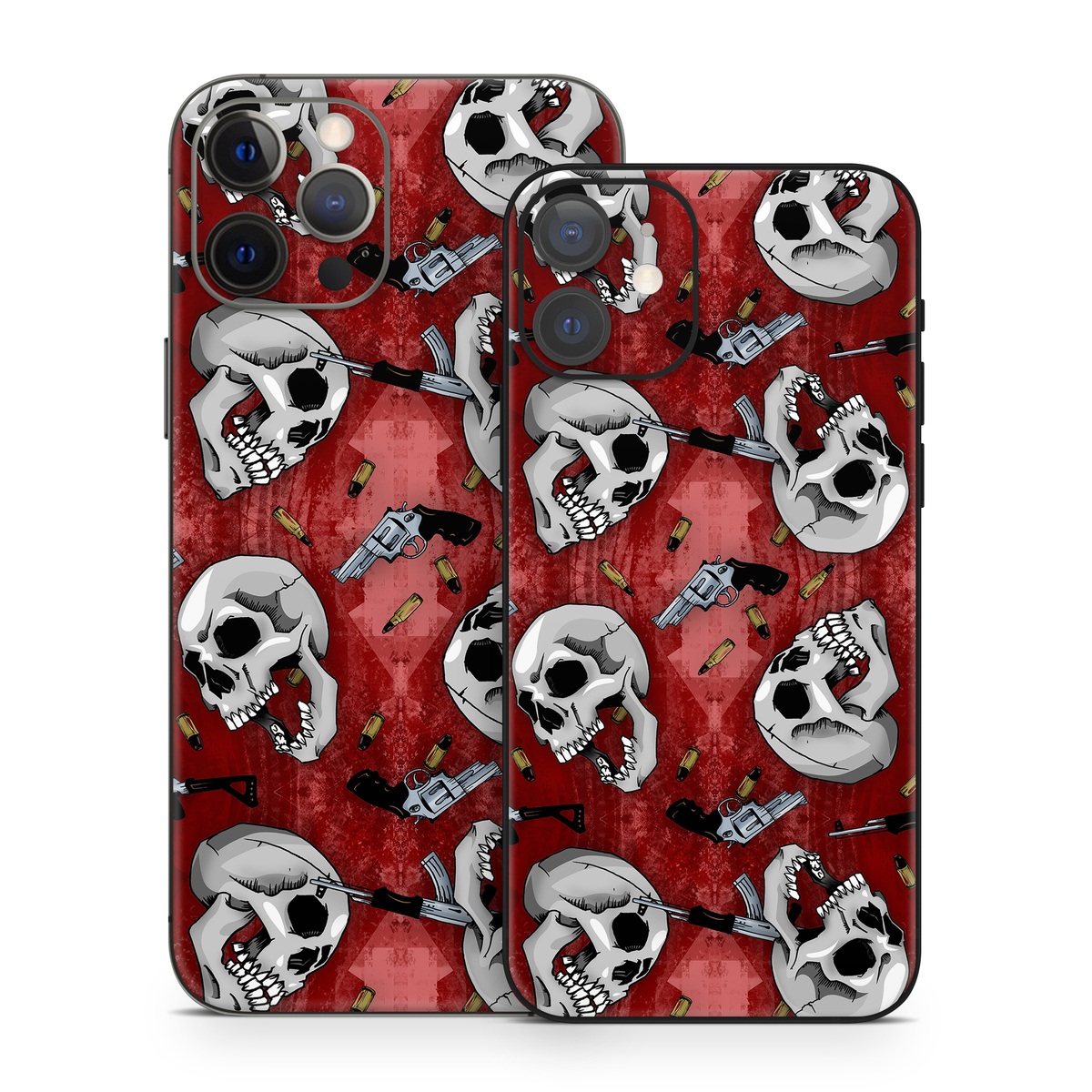 iPhone 12 Series Skin design of Skull, Red, Bone, Personal protective equipment, Skeleton, Mask, Font, Sports gear, Headgear, Pattern, with black, red, gray colors