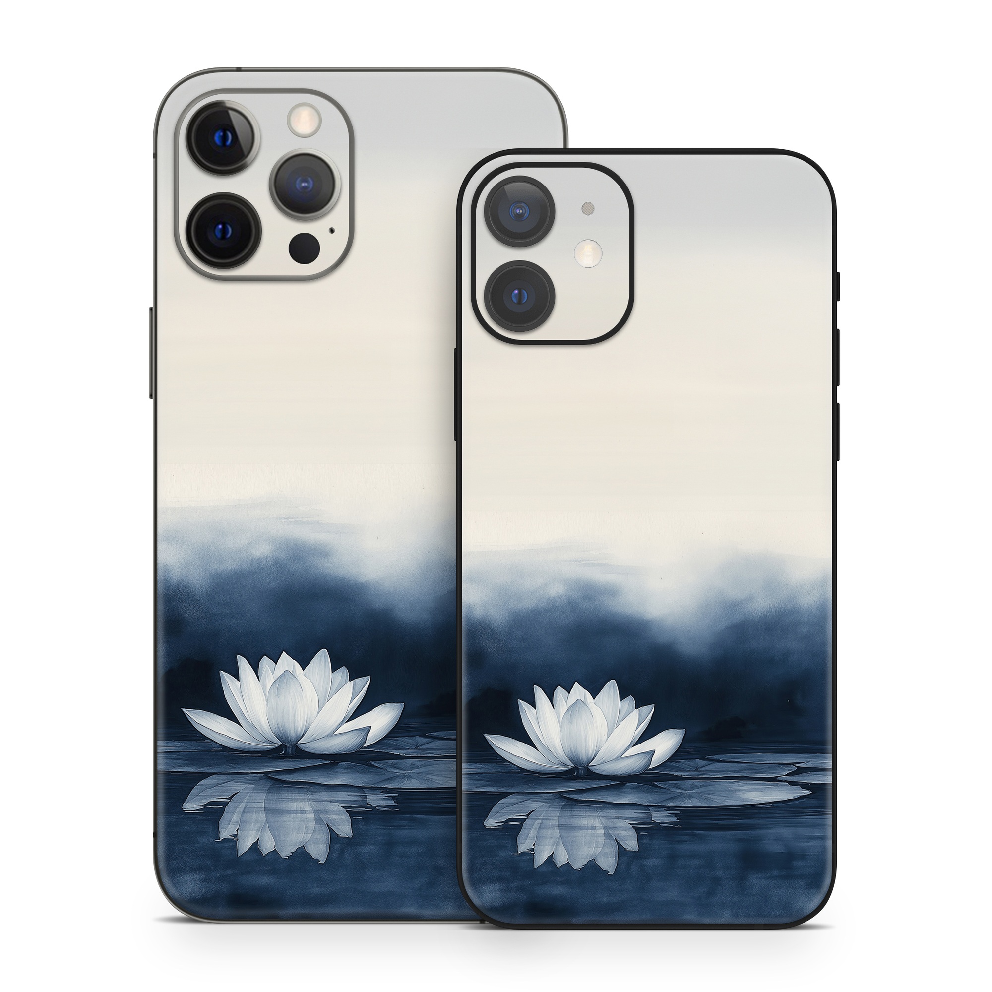 iPhone 12 Series Skin design of Water, Flower, Plant, Liquid, Lotus, Sky, Nature, Petal, Fluid, Sacred lotus, with black, blue, white, gray colors
