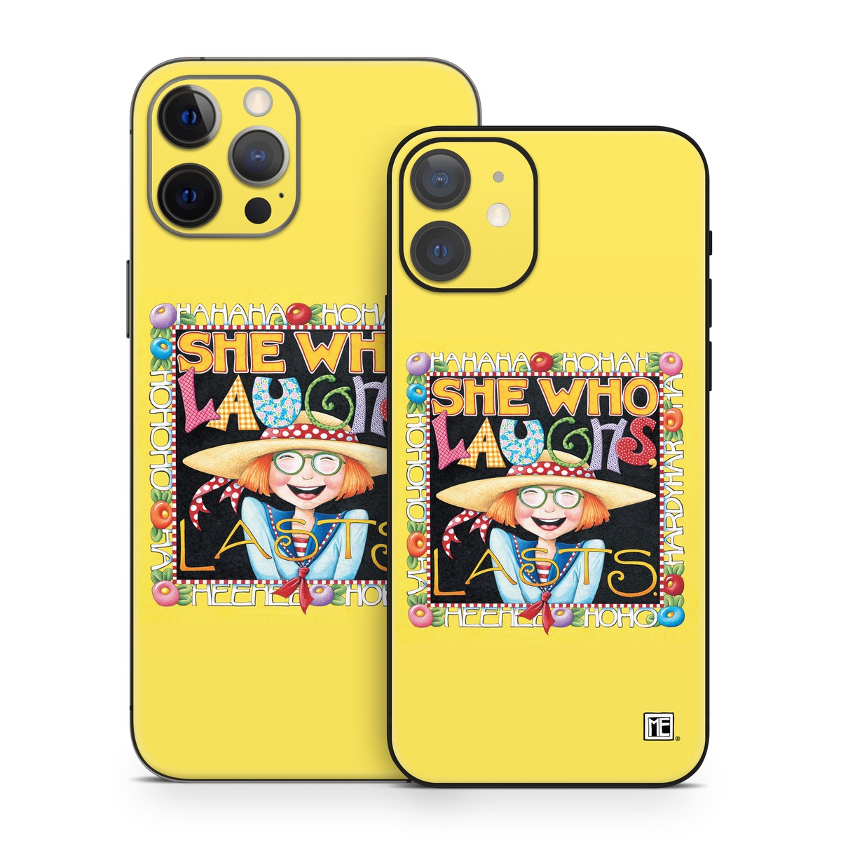 iPhone 12 Series Skin design of Text, with orange, black, gray, green, red, pink colors