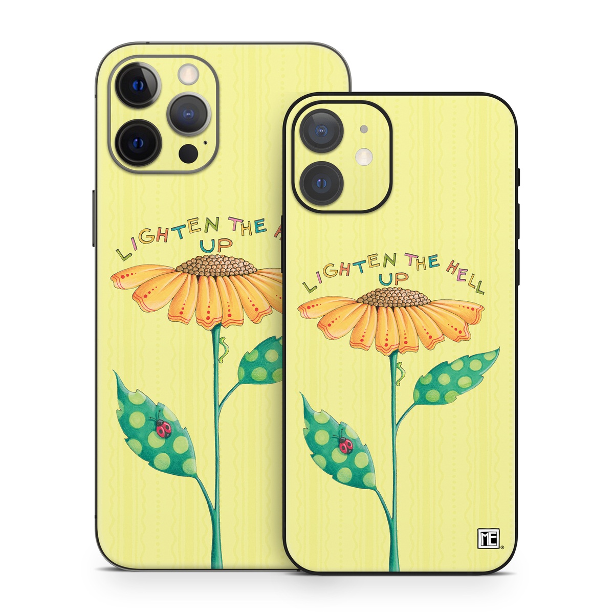 iPhone 12 Skin design of Flower, Plant, Botany, Flowering plant, Illustration, Wildflower, Daisy family, Coneflower, Pedicel with yellow, green, red, black, orange, blue colors