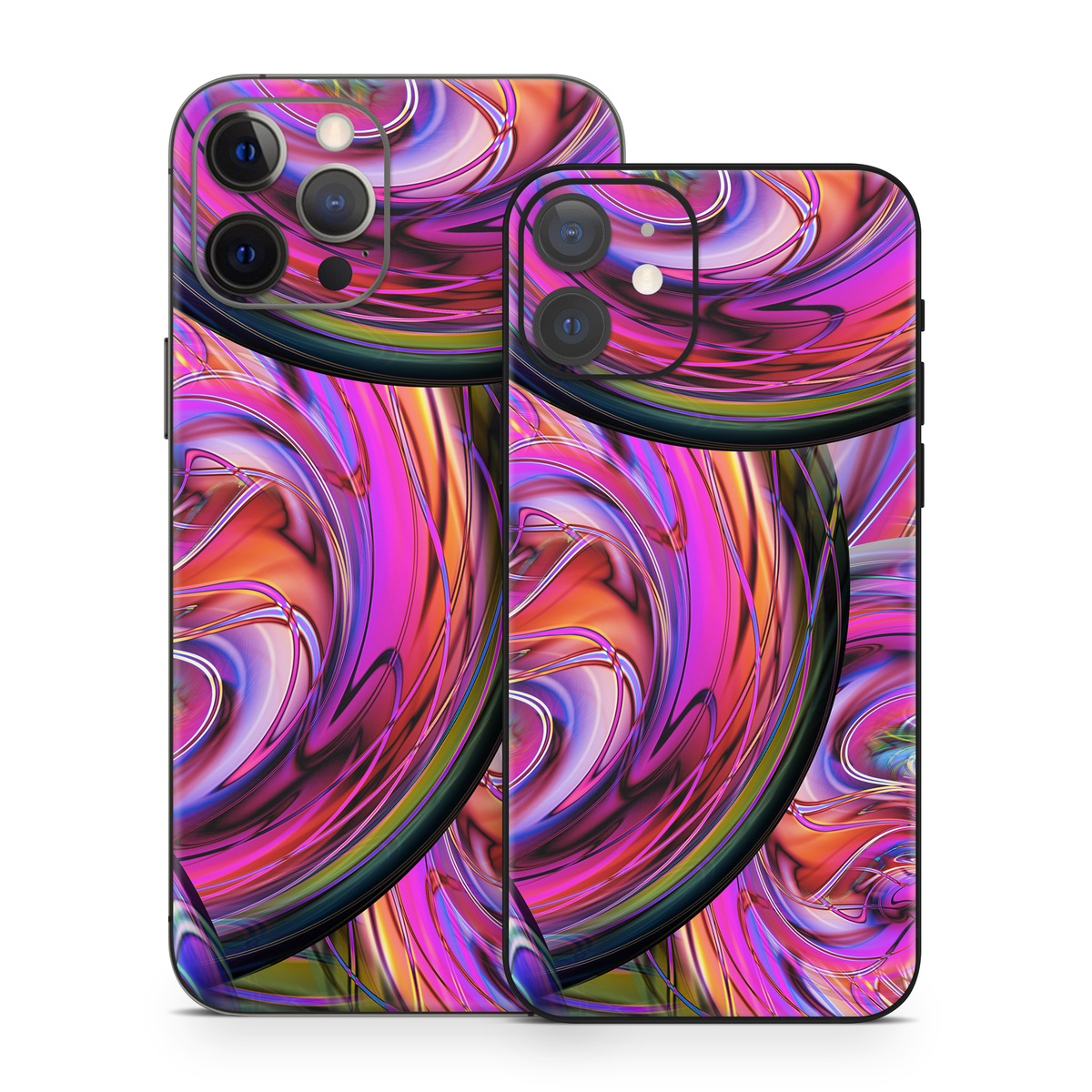iPhone 12 Series Skin design of Pattern, Psychedelic art, Purple, Art, Fractal art, Design, Graphic design, Colorfulness, Textile, Visual arts, with purple, black, red, gray, blue, green colors