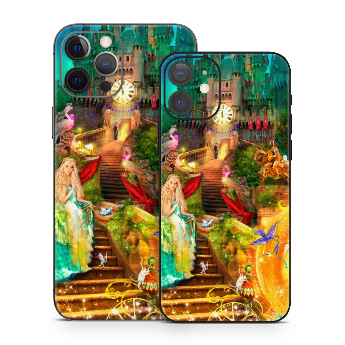 iPhone 12 Series Skin design of Mythology, Adventure game, World, Fictional character, Theatrical scenery, Art, with yellow, orange, blue, green, red, purple, white, black colors