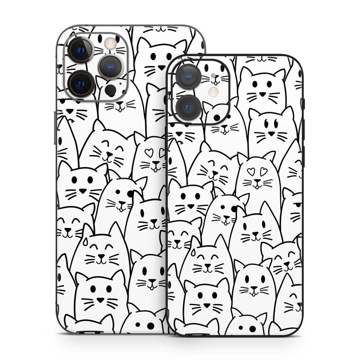 iPhone 12 Series Skin design of White, Line art, Text, Black, Pattern, Black-and-white, Line, Design, Font, Organism, with white, black colors