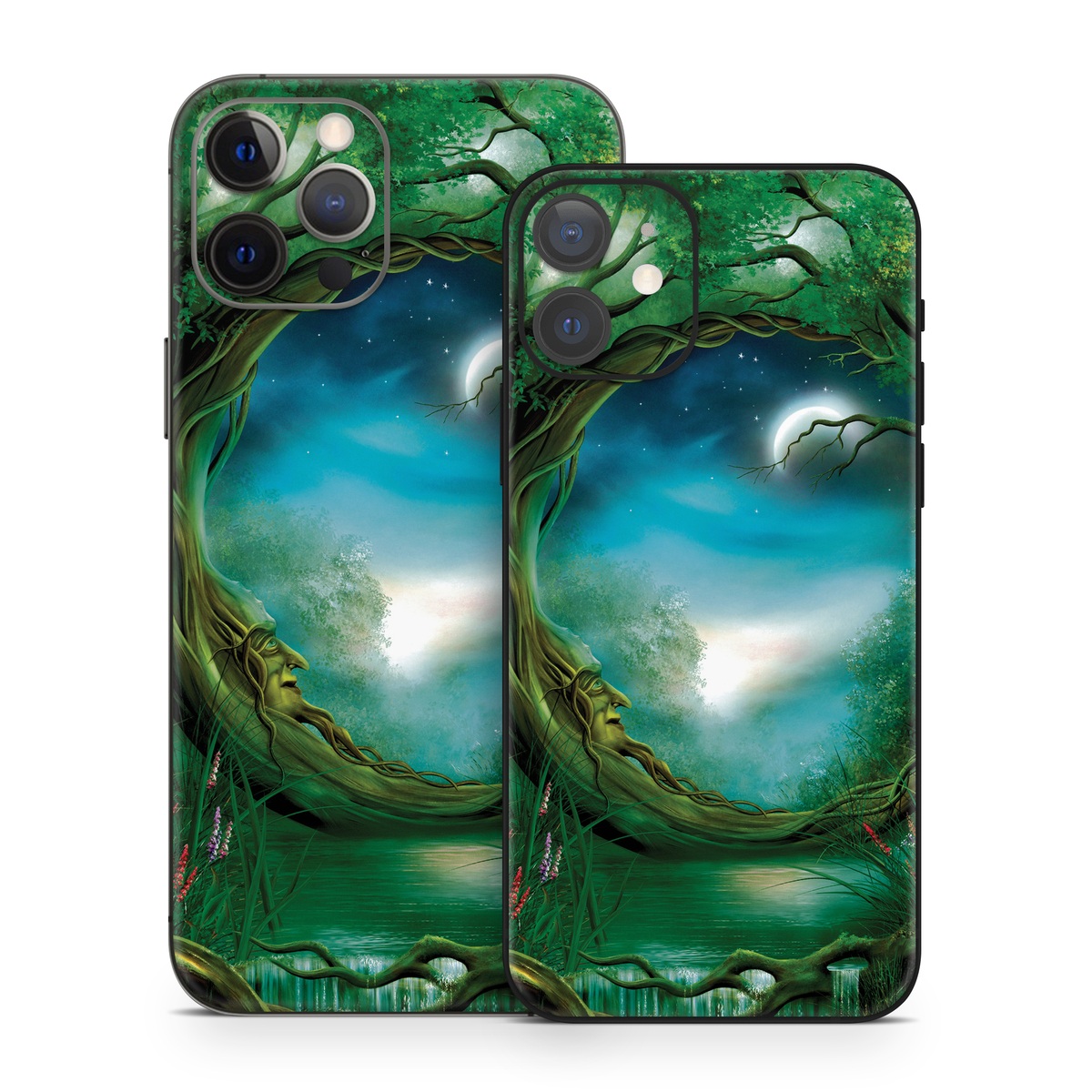 iPhone 12 Series Skin design of Fractal art, Art, Organism, Fictional character, Earth, Cg artwork, with black, blue, green, gray colors