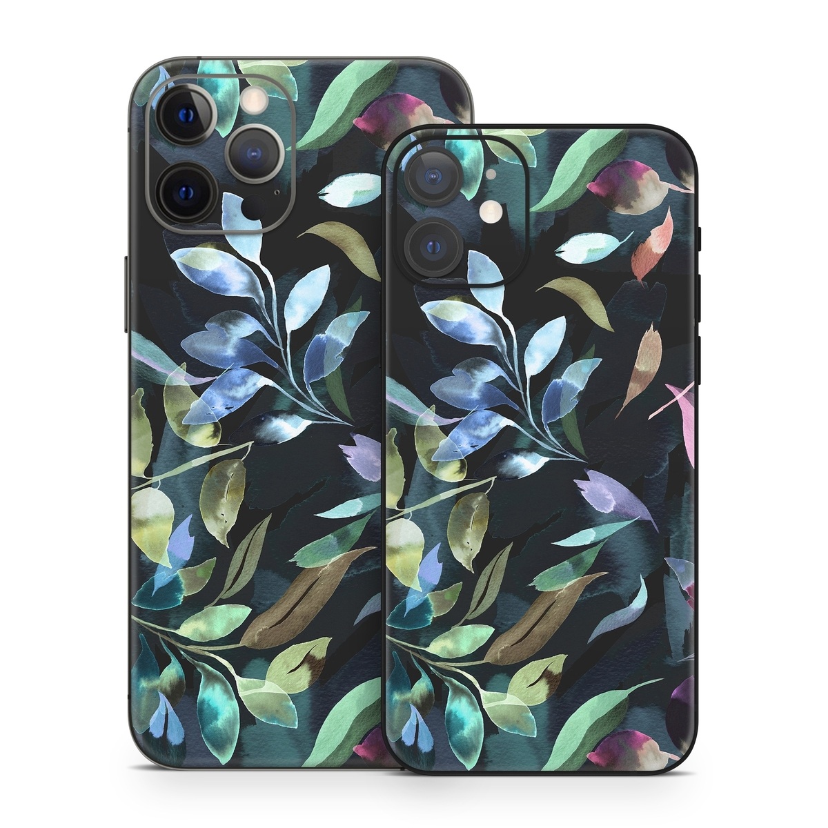 iPhone 12 Series Skin design of Flower, Leaf, Plant, Botany, Organism, Line, Art, Petal, Groundcover, Terrestrial plant, with black, blue, green, purple, pink, red, white colors