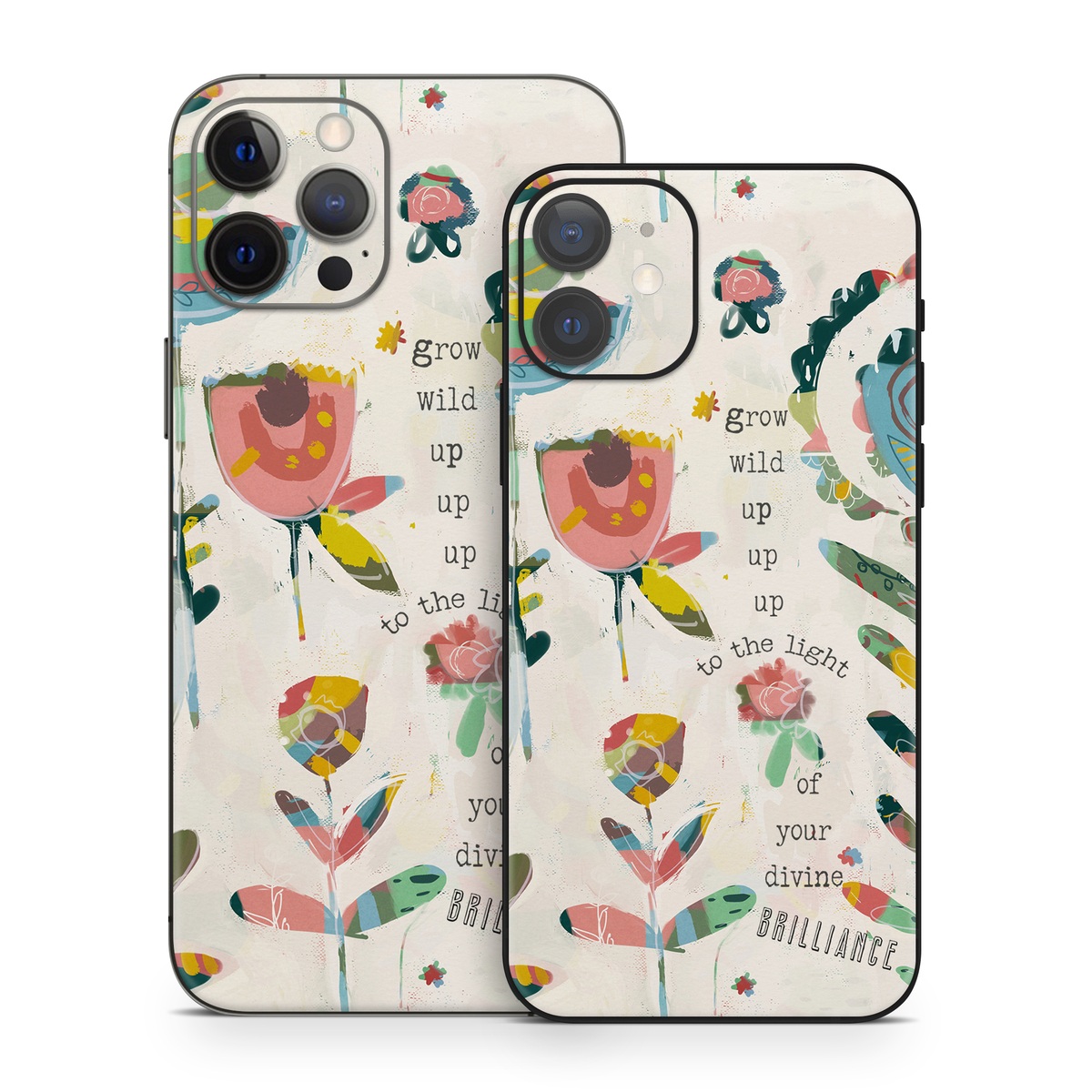 iPhone 12 Series Skin design of Textile, Organism, Font, Creative arts, Art, Pattern, Illustration, Terrestrial plant, Painting, Drawing, with purple, black, green, yellow, blue, red colors