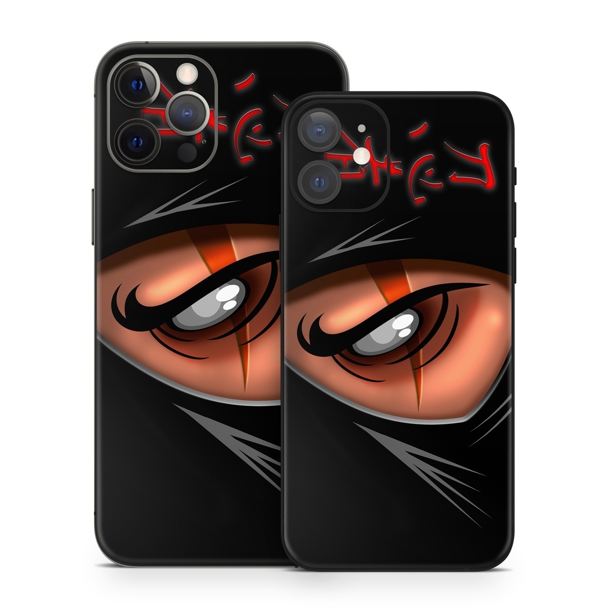 iPhone 12 Series Skin design of Cartoon, Eye, Organ, Anime, Illustration, Mouth, Fictional character, Animation, Graphic design, Cg artwork, with black, red, green, pink, orange, gray colors