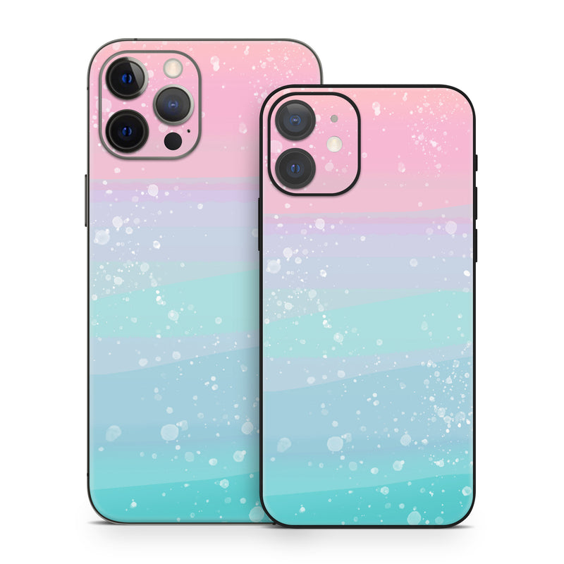 iPhone 12 Series Skin design of Blue, Pink, Graphics, with blue, pink, white colors