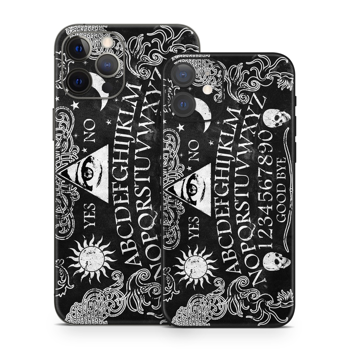iPhone 12 Series Skin design of Text, Font, Pattern, Design, Illustration, Headpiece, Tiara, Black-and-white, Calligraphy, Hair accessory, with black, white, gray colors