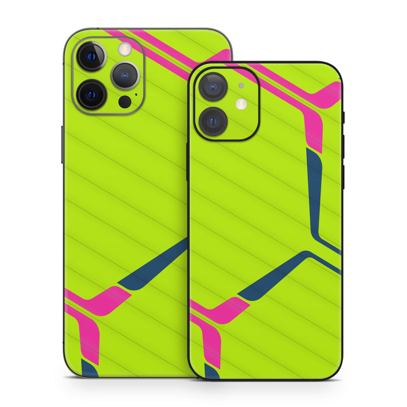 iPhone 12 Series Skin design of Colorfulness, Triangle, Font, Parallel, Symmetry, Tints and shades, Pattern, Electric blue, Slope, Magenta, with green, pink, blue colors