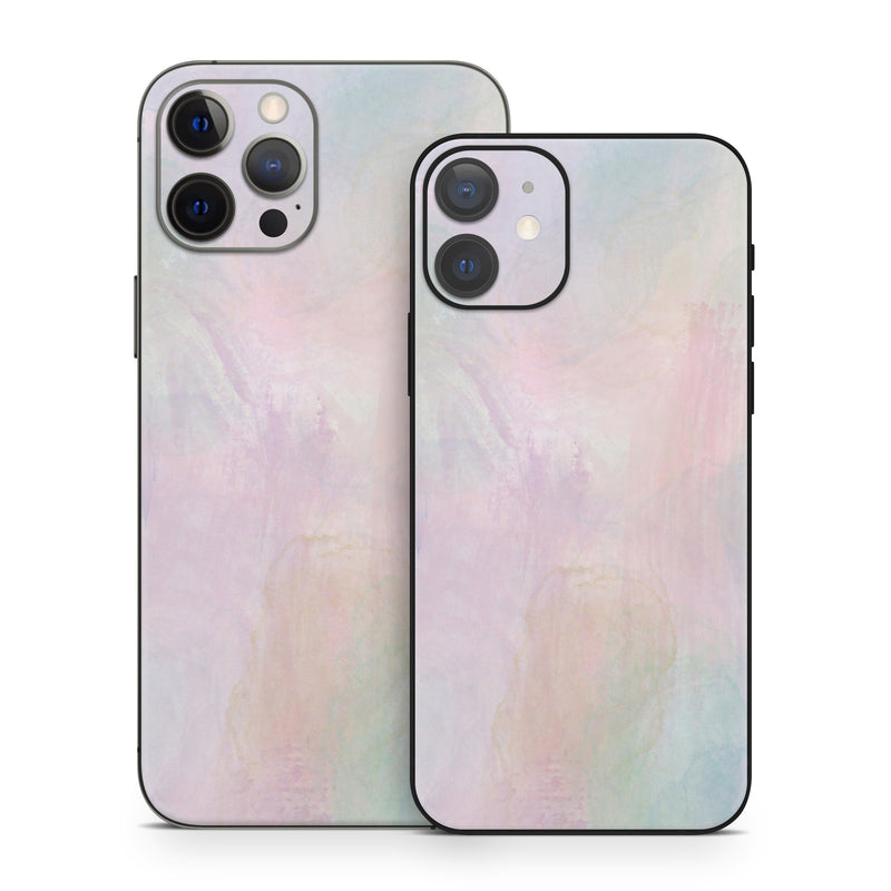 iPhone 12 Series Skin design of White, Pink, Brown, Visual arts, Art Paint, Purple, Painting, Paint, Watercolor painting, Acrylic paint, with blue, pink, white, yellow, orange, green colors
