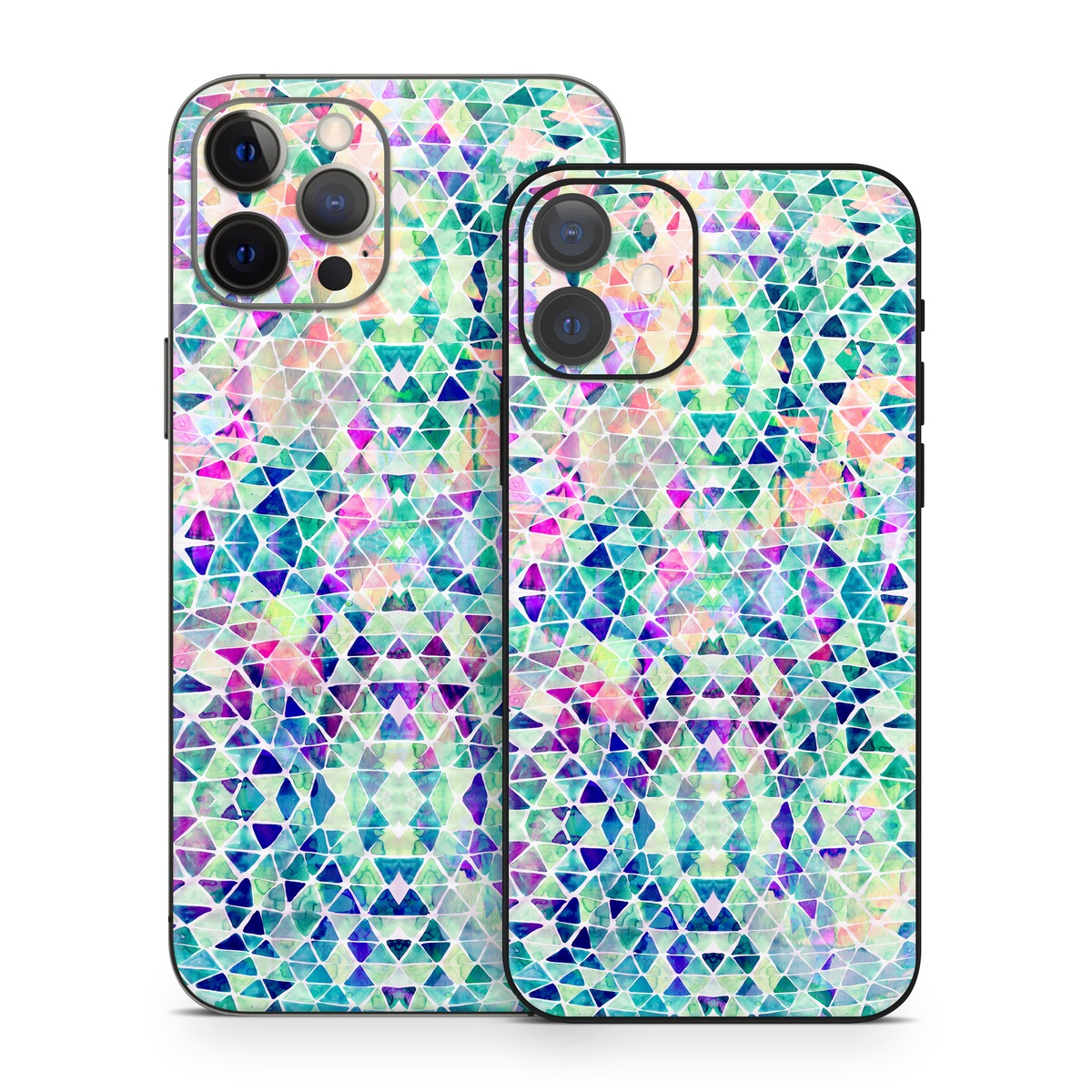 iPhone 12 Series Skin design of Pattern, Aqua, Line, Teal, Purple, Turquoise, Design, with white, blue, purple, orange, green colors