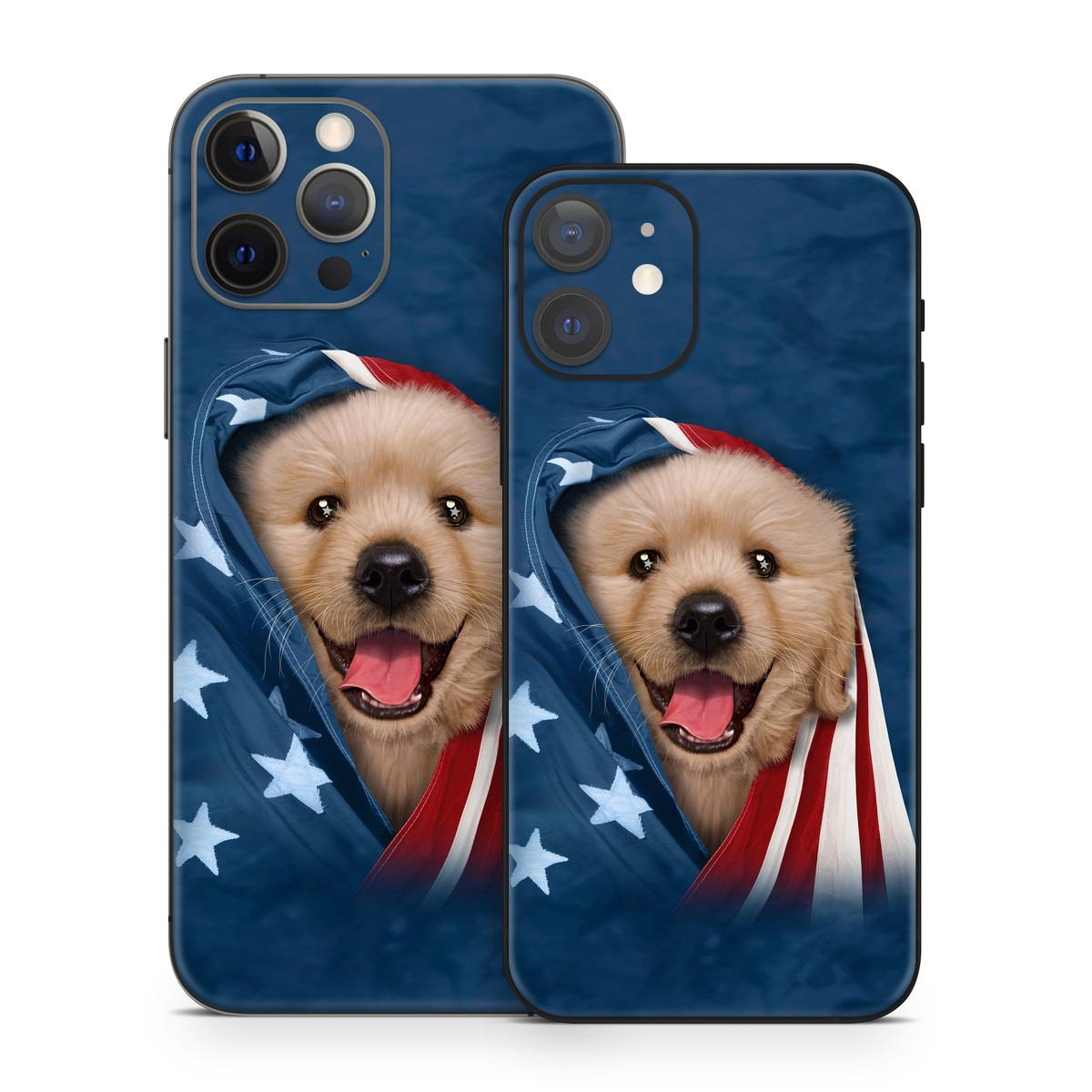 iPhone 12 Series Skin design of Dog, Canidae, Mammal, Dog breed, Carnivore, Puppy, Snout, Companion dog, Sporting Group, Pomeranian, with yellow, black, brown, white, blue, red colors